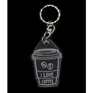 Plexi kulcstartó - Kávé imádóknak