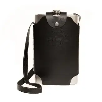 Óriás laposüveg fekete tokkal