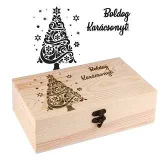 Karácsonyi fa díszdoboz - Fenyőfa - kicsi
