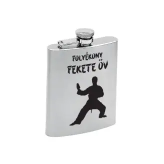 Fém laposüveg - Karate - Folyékony fekete öv