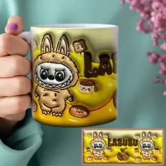 Labubu bögre - 3D hatású - Kávé