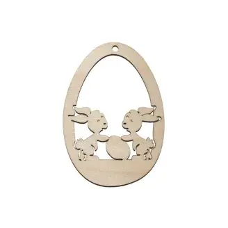 Fa húsvéti dísz - két nyuszi 