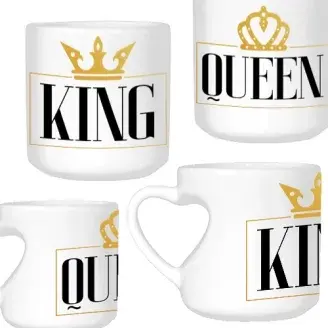 Bögre szív - king queen