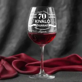 Egyedi évszámos borospohár születésnapra