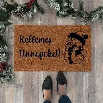 Kókuszrost lábtörlő - Hóember