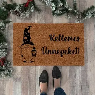 Kókuszrost lábtörlő - Karácsonyi manó