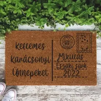 Kókuszrost lábtörlő - Karácsonyi képeslap