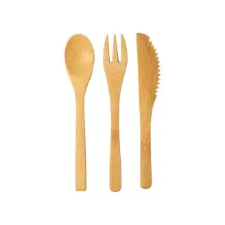 Bambusz evőeszköz készlet