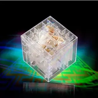 Labirintus persely (Átlátszó, kocka)