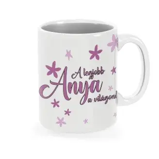 Bögre - A legjobb Anya a világon - virágos