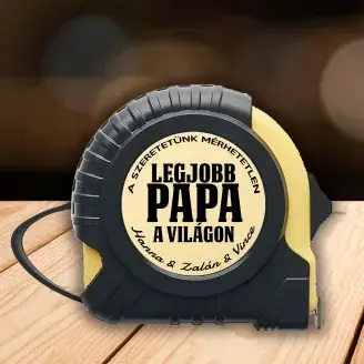 Legjobb papa a világon egyedi neves mérőszalag