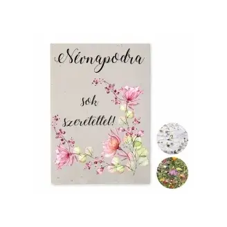 Üdvözlőlap magpapírból - Névnapodra 