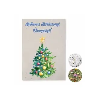 Üdvözlőlap magpapírból - Kellemes Karácsonyi Ünnepeket