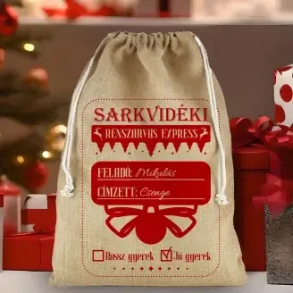 Mikulás zsák - Pamut vászon - Sarkvidéki