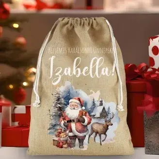 Mikulás zsák - Pamut vászon - Santa Claus