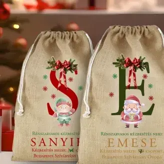 Mikulás zsák - Pamut vászon - Óvodás csoportoknak - no.1