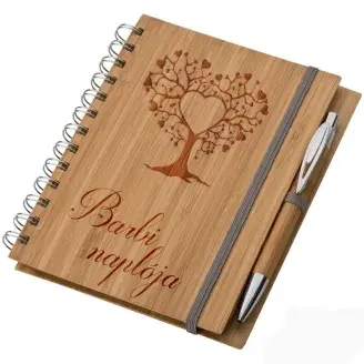 Bambusz füzet A5 + toll - Naplóm