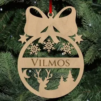 Fa karácsonyfadísz - Egyedi neves - Szarvas