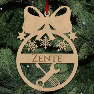 Fa karácsonyfadísz - Egyedi neves - Szerelő