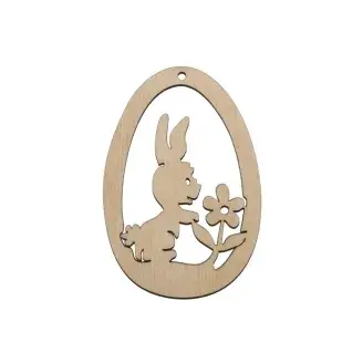 Fa húsvéti dísz - nyuszi és tulipán