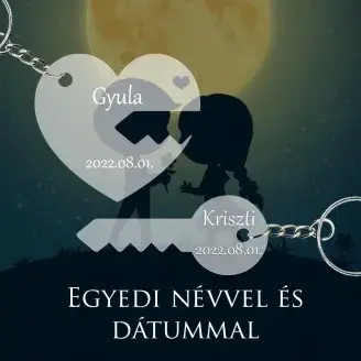 Plexi kulcstartó - Szív kulcs pároknak