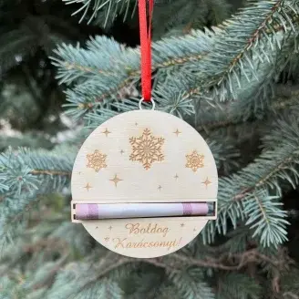 Pénztartós krécsonyfadísz - kör