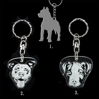 Plexi kulcstartó - Pitbull kutya alak