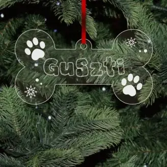 Plexi karácsonyfadísz - Csont egyedi névvel