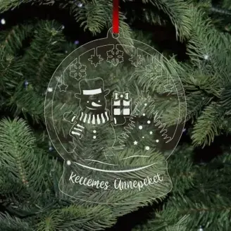 Plexi karácsonyfadísz - Hóember