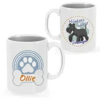 Schnauzer bögre egyedi névvel