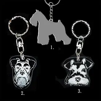 Plexi kulcstartó - Schnauzer kutya alak
