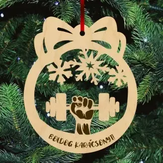 Fa karácsonyfadísz  - Súlyzó