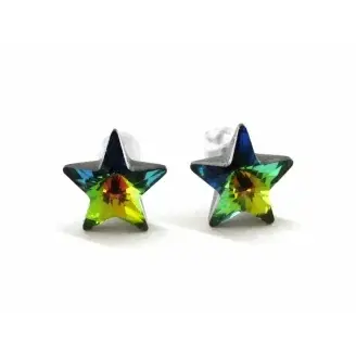 Swanis csillag bedugós fülbevaló - 6 mm - Emerald Glacier Blue