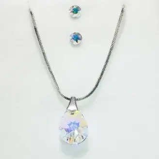 Swanis ékszerszett csepp medállal - AB színváltós