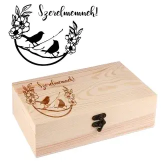 Valentin napi fa díszdoboz - kicsi