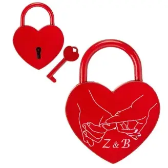 Szív szerelem lakat - Kisujj eskü- egyedi kezdőbetűvel