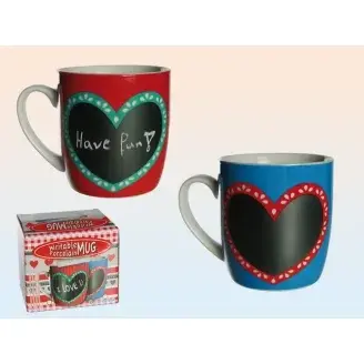 Szíves kerámia írható bögre