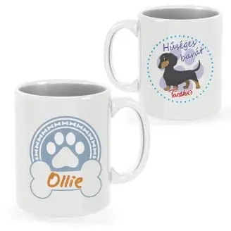 Tacskó bögre egyedi névvel