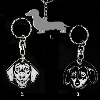 Plexi kulcstartó - Tacskó kutya alak