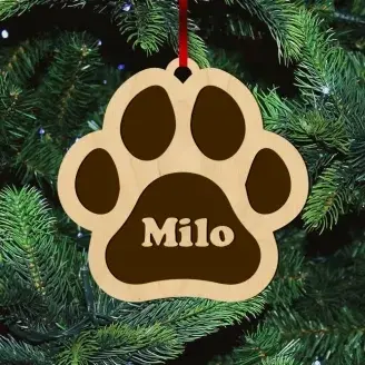 Fa karácsonyfadísz – Tappancs egyedi névvel