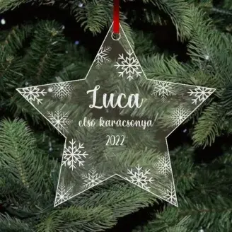 Plexi karácsonyfadísz - Újszülött csillag