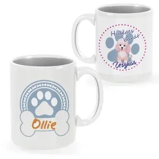 Uszkár bögre egyedi névvel