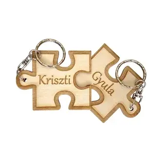 Gravírozott kulcstartó - Összeillő puzzle darabok