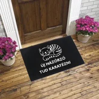 Vicces lábtörlő - Házőrző cica