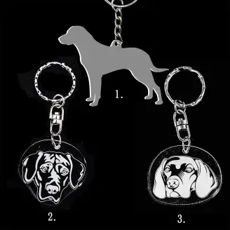 Plexi kulcstartó - Vizsla kutya alak