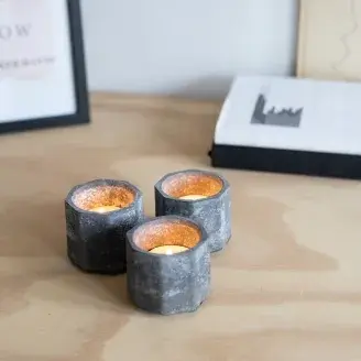 Mécsestartó - "Lumiére" - 3db-os - fekete