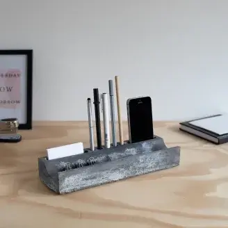 Óriás irattartó, telefontartóval - "Bureau" - fekete