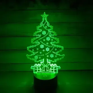 3D LED lámpa - Karácsonyfa 