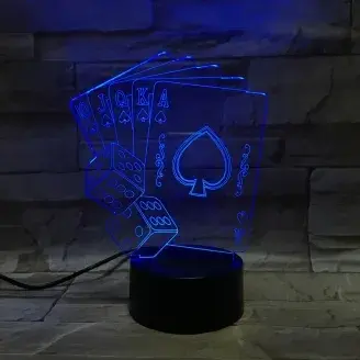 3D LED lámpa - Póker