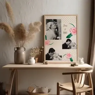 Fotó kollázs - Vintage esküvő